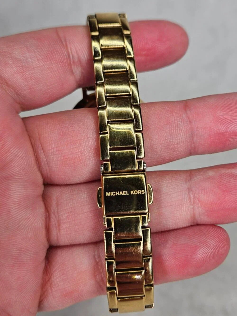 Michael Kors MK7572 Mini Pyper Pave Crystal Gold Tone Womens Watch Wristwatch